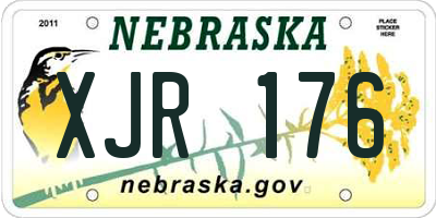 NE license plate XJR176