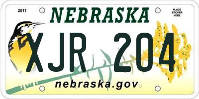 NE license plate XJR204