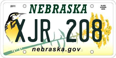 NE license plate XJR208