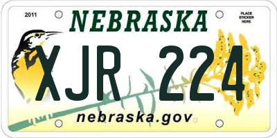 NE license plate XJR224