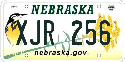 NE license plate XJR256