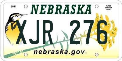 NE license plate XJR276