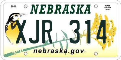 NE license plate XJR314