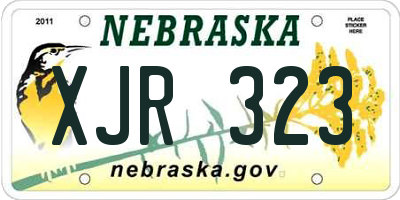 NE license plate XJR323