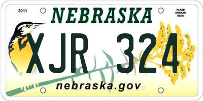 NE license plate XJR324