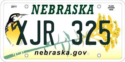 NE license plate XJR325