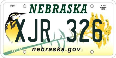 NE license plate XJR326