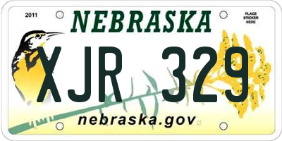NE license plate XJR329