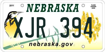 NE license plate XJR394