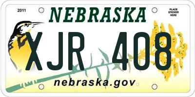 NE license plate XJR408