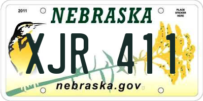 NE license plate XJR411