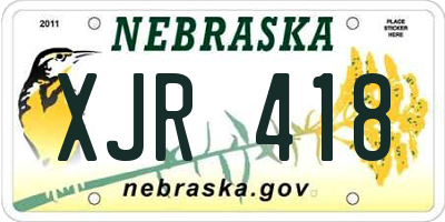 NE license plate XJR418