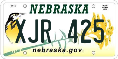 NE license plate XJR425