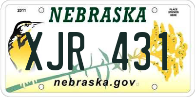 NE license plate XJR431