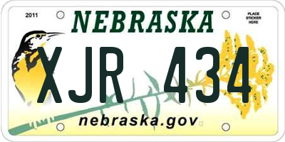 NE license plate XJR434