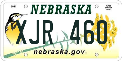 NE license plate XJR460