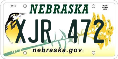 NE license plate XJR472
