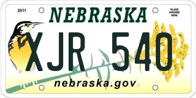 NE license plate XJR540