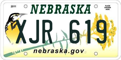 NE license plate XJR619