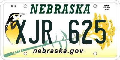 NE license plate XJR625