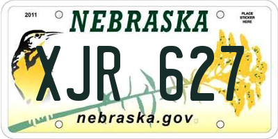NE license plate XJR627