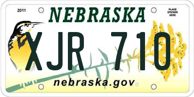 NE license plate XJR710