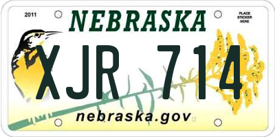 NE license plate XJR714