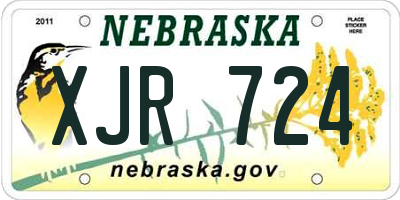 NE license plate XJR724