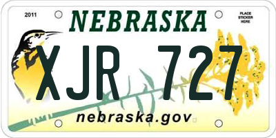 NE license plate XJR727