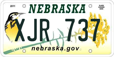 NE license plate XJR737