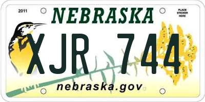NE license plate XJR744