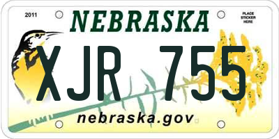 NE license plate XJR755
