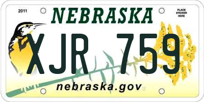 NE license plate XJR759
