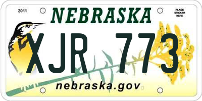 NE license plate XJR773