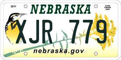NE license plate XJR779