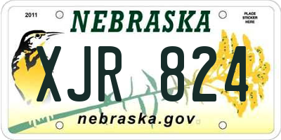 NE license plate XJR824