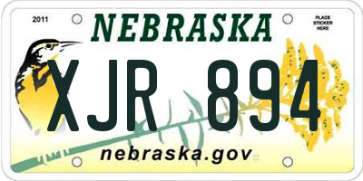 NE license plate XJR894