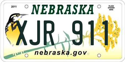 NE license plate XJR911