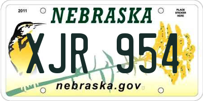NE license plate XJR954
