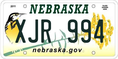 NE license plate XJR994