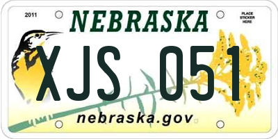 NE license plate XJS051