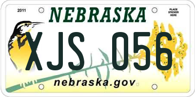 NE license plate XJS056