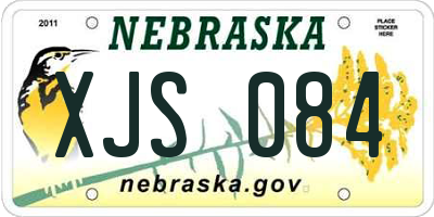 NE license plate XJS084