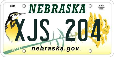 NE license plate XJS204