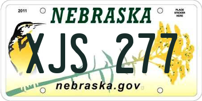 NE license plate XJS277