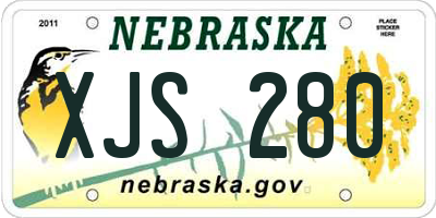 NE license plate XJS280