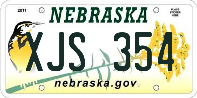NE license plate XJS354