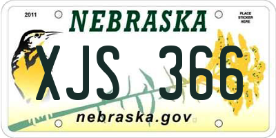 NE license plate XJS366