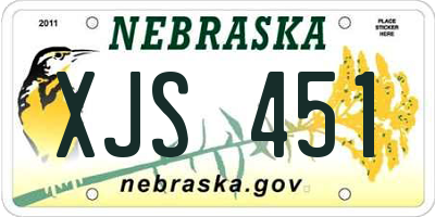 NE license plate XJS451