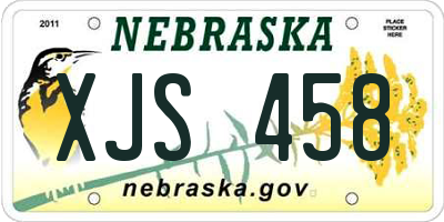 NE license plate XJS458